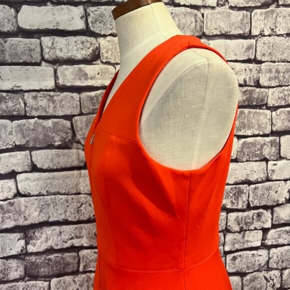 Vince Camuto Orange Sleeveless Full Zip Dress Size 8 - Picture 6 of 12